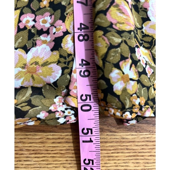 NWT Showpo Loree Midi Dress Puff Sleeve High Slit Black Floral Womens Size 16 - Picture 13 of 16